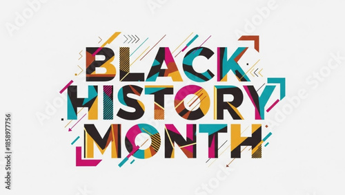 Celebrating Black History Month with vibrant typography and colorful design elements