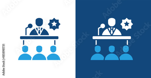 Politician Glyph Duotone, with light and dark background