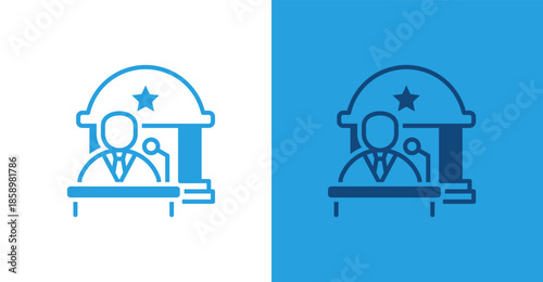 Government Flat, with light and dark background