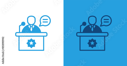 Speech Flat, with light and dark background