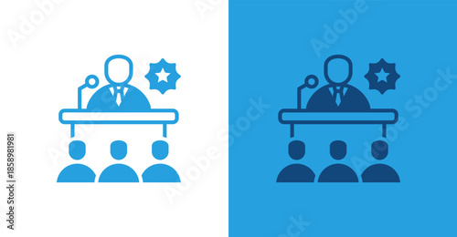 Politician Flat, with light and dark background