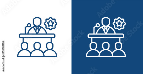 Politician Outline, with light and dark background