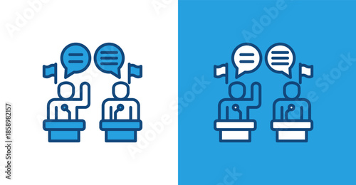 Debate Color Outline, with light and dark background