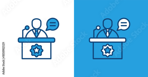 Speech Color Outline, with light and dark background