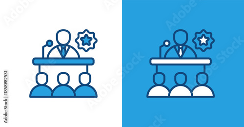 Politician Color Outline, with light and dark background