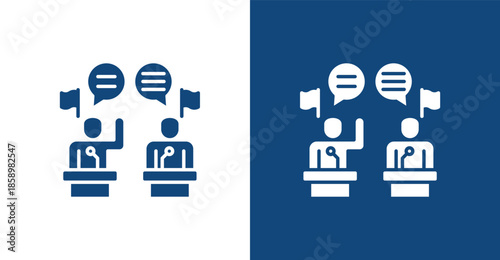 Debate Glyph, with light and dark background