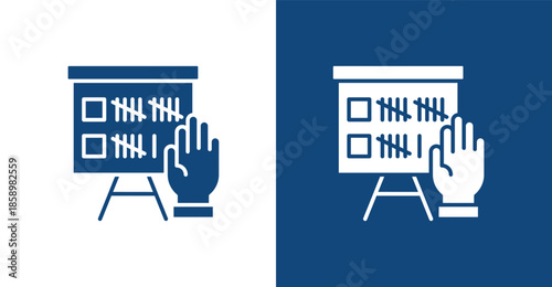 Voter Glyph, with light and dark background