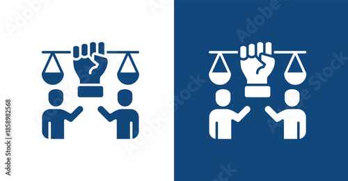 Civil Rights Glyph, with light and dark background