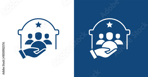 Public Administration Glyph, with light and dark background