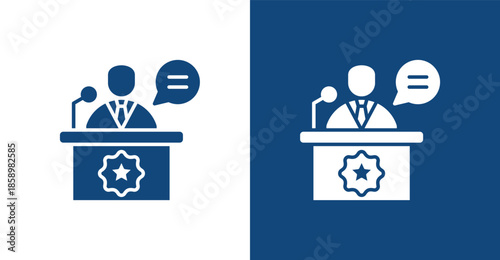 Speech Glyph, with light and dark background