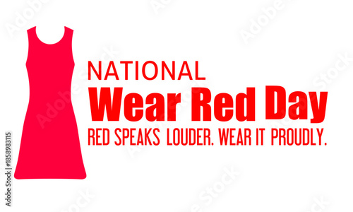 Flat Cartoon Background. National Wear Red Day, February 7th, to raise awareness about heart disease in women.