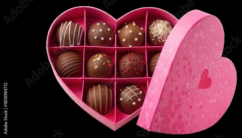 Heart-shaped box of assorted chocolates