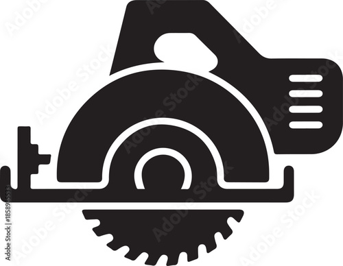Circular Saw Icon Vector Graphic Illustration for Carpentry and Woodworking Projects ...