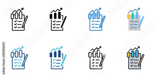 Business planning icons set multiple style collection. Editable stroke 
