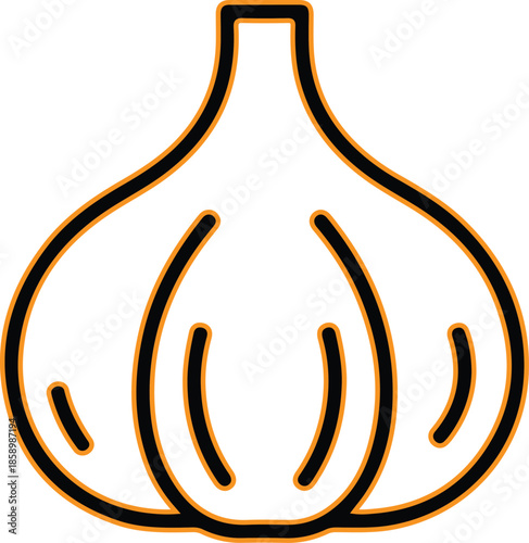 Simple line drawing of garlic