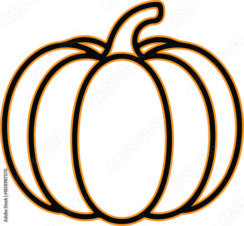 Simple pumpkin illustration on white background