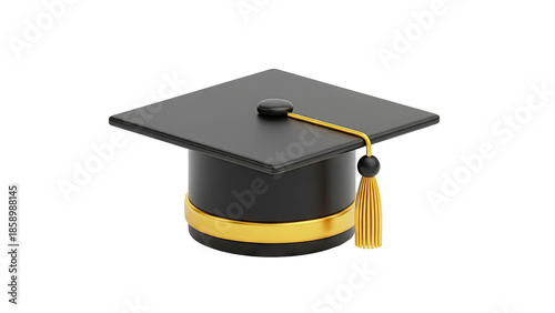 Graduation Cap with Tassel on transparent background