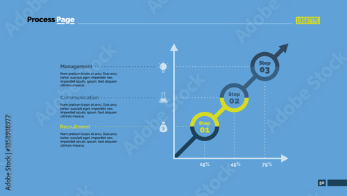 Three Steps Growing Graph Slide Template