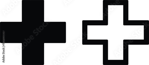 Plus Icon vector set,  Add icon,  Addition sign, Medical Plus