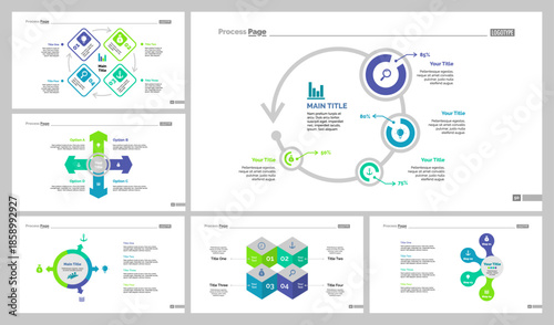 Six Workflow Slide Templates Set