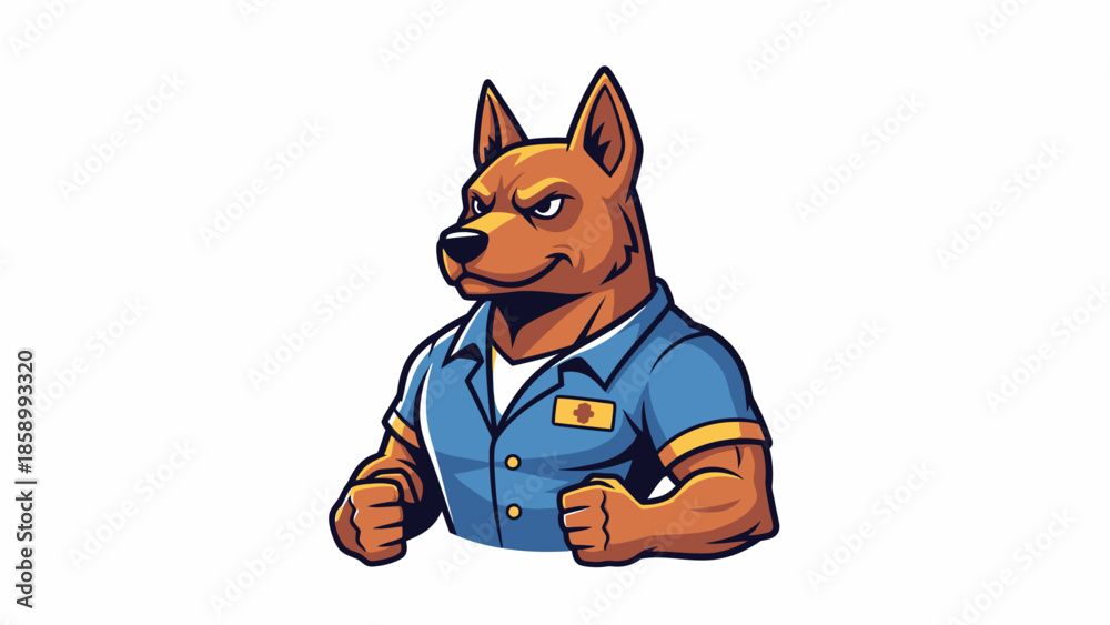 Fototapeta premium Anthropomorphic Dog Mascot Character Illustration.