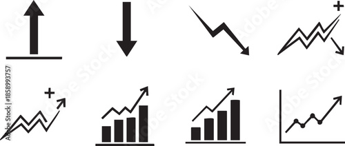 3D vector illustration of a business growth chart featuring a green arrow moving up to symbolize market success and financial progress in a home house diagram concept
