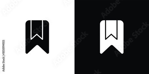 Two abstract w symbols on black and white backgrounds