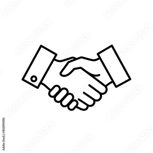 Business handshake icon, agreement and partnership concept, vector illustration