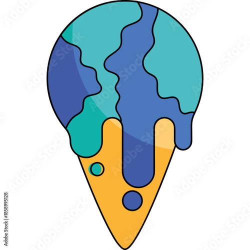 Melted Earth Global Warming Illustration