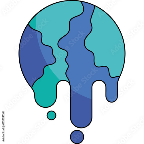 Melted Earth Global Warming Illustration