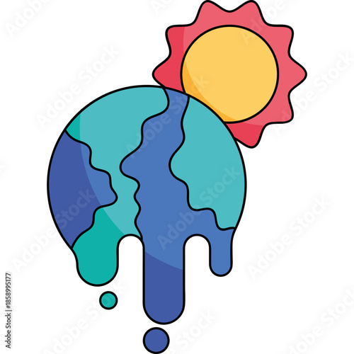 Melted Earth Global Warming Illustration