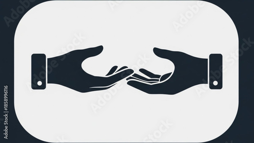 Two open hands reaching towards each other symbolizing connection and support a simple vector illustration for concepts of help and partnership