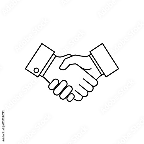 Business handshake icon, agreement, partnership, collaboration, success, trust, teamwork concept