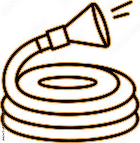 Fire hose with nozzle for emergency fire fighting