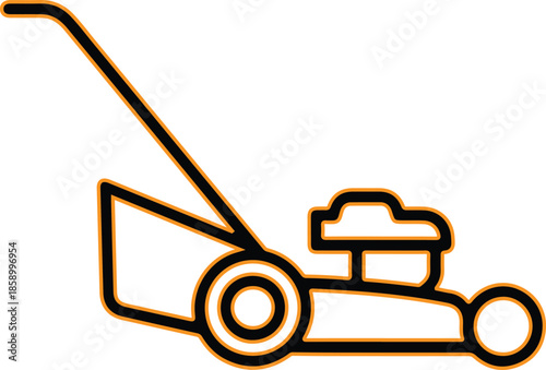 Lawn mower icon illustration on white background