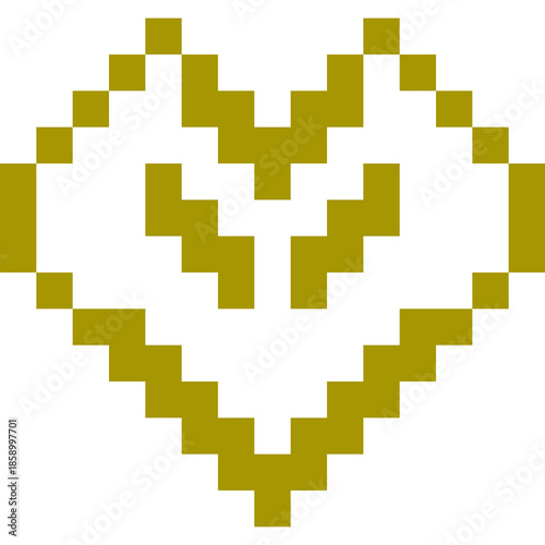 Cute pixel art heart icons in retro 8-bit style with gold and pink color variations. Perfect for Valentine’s Day designs, digital stickers, game UI elements, social media graphics,