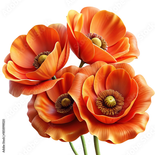 poppy flower isolated on white