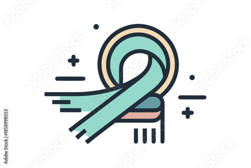 travel scarf outline icon