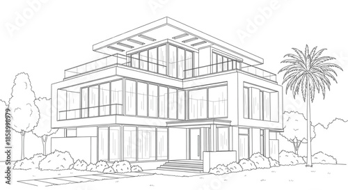 Modern Luxury Home Exterior. Contemporary Architectural Design for Upscale Real Estate, Dream House and Lifestyle