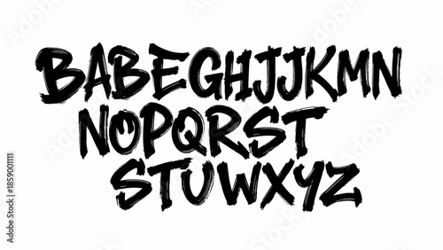 Expressive handwritten brush stroke alphabet set, featuring a dynamic and whisk-like artistic flair, perfect for creative design projects and unique typography