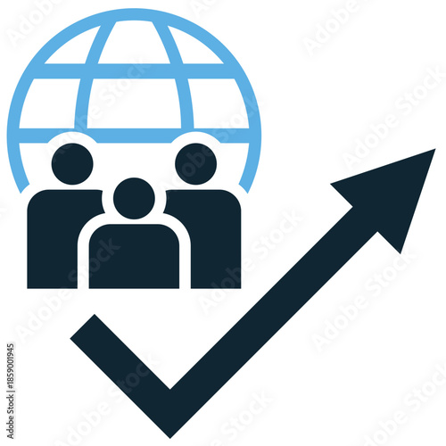 Social impact icon vector for non-profit influence. Ideal for illustrating change, ripple effects, public benefit, and community outreach results.