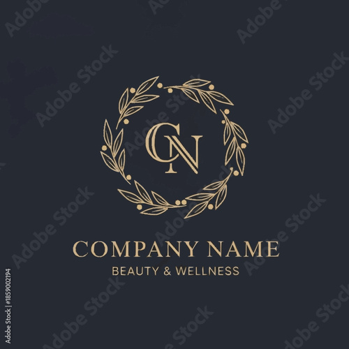 Luxury Beauty and Wellness Company Logo Design with Elegant Monogram.