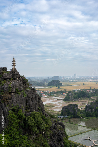 Scenic View of Hang Múa Pagoda on Limestone Mountain in Ninh Bình, Vietnam