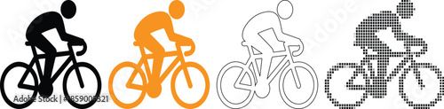 different styles of cyclists riding bicycles