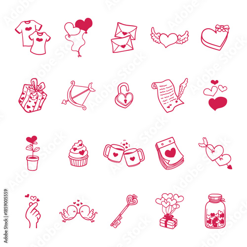 Love Doodle Illustration Elements