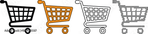 shopping carts in different styles and colors are shown