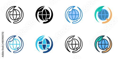 Environmental impact icons set multiple style collection. Editable stroke 
