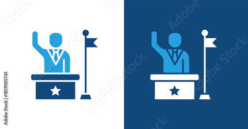 Executive Glyph Duotone, with light and dark background