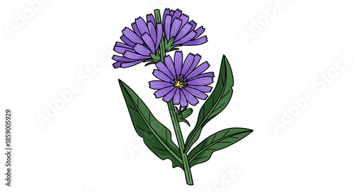 A watercolor illustration of a sweet pea flower with pastel colors.