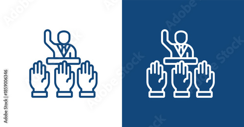 Democracy Outline, with light and dark background